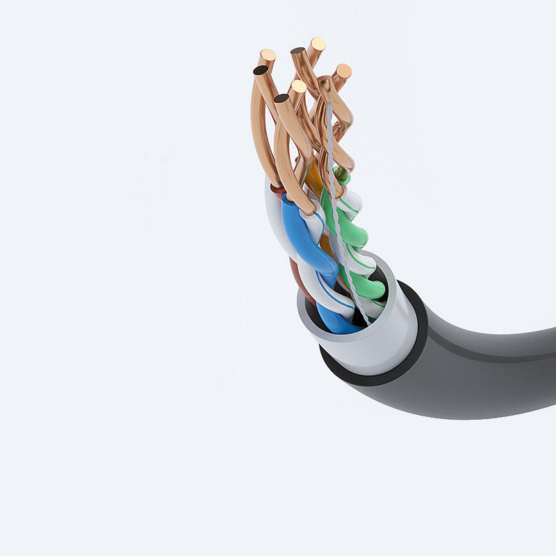 Câble de données blindé personnalisé CAT6 FTP avec gaine LSZH ignifugée pour la transmission de données à haute vitesse