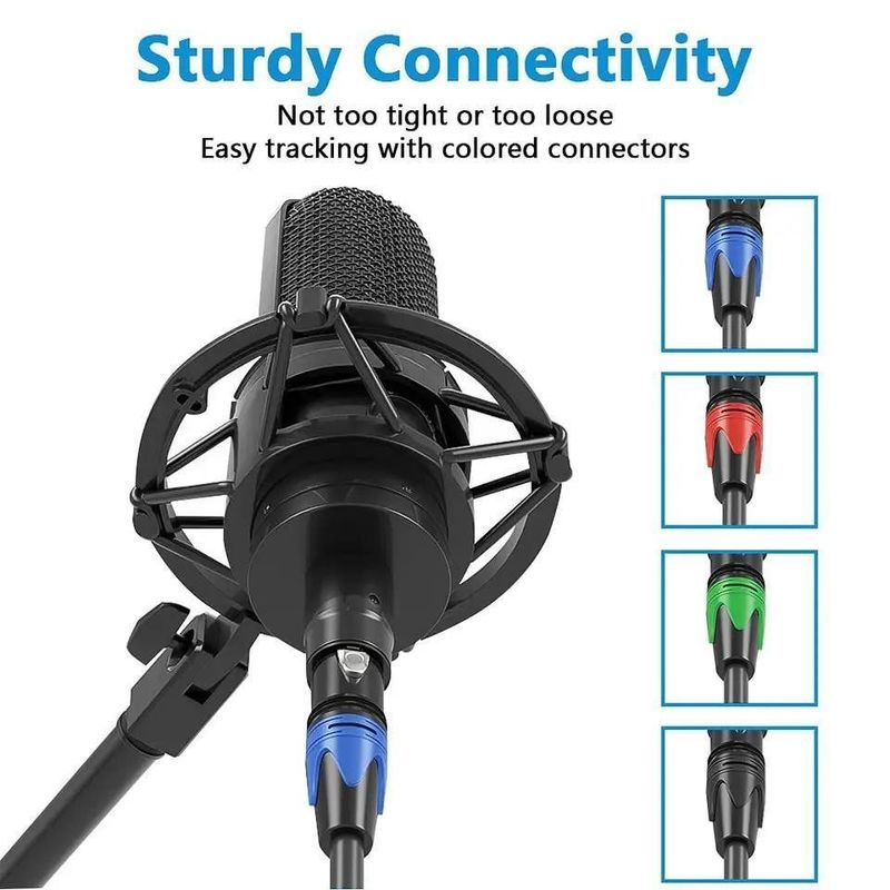 Câble XLR mâle vers femelle 3m avec fil de cuivre nu pour connexion microphone audio de haute qualité