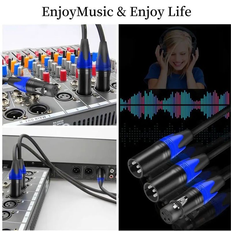 Câble XLR mâle vers femelle 3m avec fil de cuivre nu pour connexion microphone audio de haute qualité