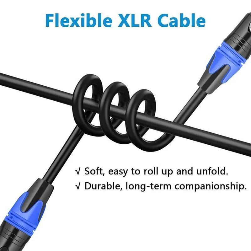 Câble XLR mâle vers femelle 3m avec fil de cuivre nu pour connexion microphone audio de haute qualité