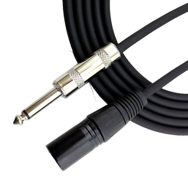 Angle à droite câble de guitare électrique 10FT/30FT Noir Tressé 6,35mm 1/4 pouce