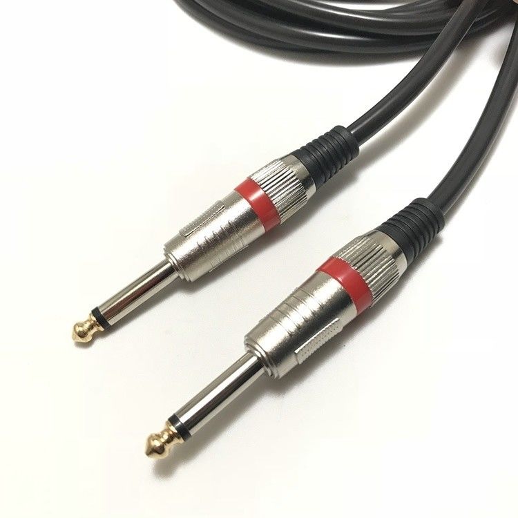 Cable de guitare électrique à angle droit tressé de 6,35 mm pour instruments audio professionnels