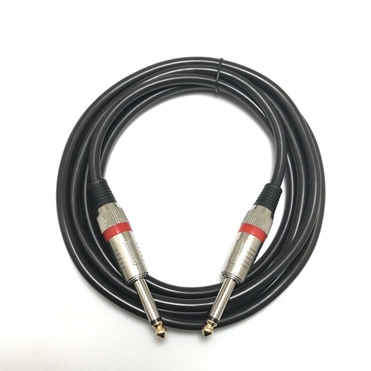 Angle à droite câble de guitare électrique 10FT/30FT Noir Tressé 6,35mm 1/4 pouce