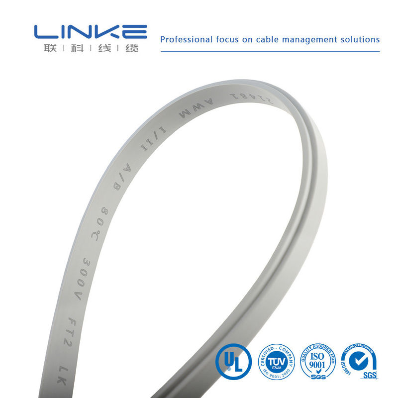 UL1185 câble parallèle en PVC gris à 10 broches en forme de ruban plat flexible