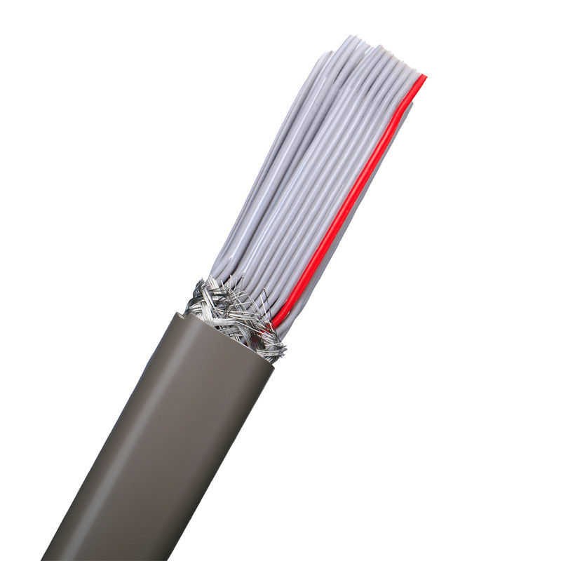 Matériau de la gaine PVC UL2464 gris avec bord rouge 20 broches câble haut-parleur à ruban plat
