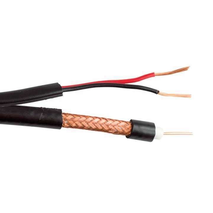 câble de caméra de vidéosurveillance en fil rond Rg59 2c Power OEM Rj59 câble coaxial pour système de sécurité