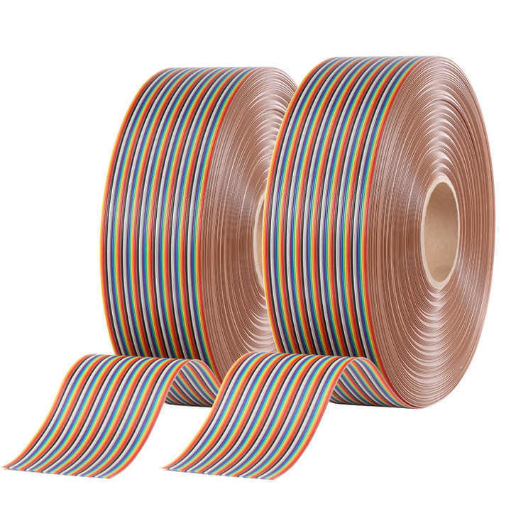 UL2651 28AWG 1,27 mm d'envergure 10 épingles 12 épingles Rainbow Ribbon Harness Cable plat pour l'industrie