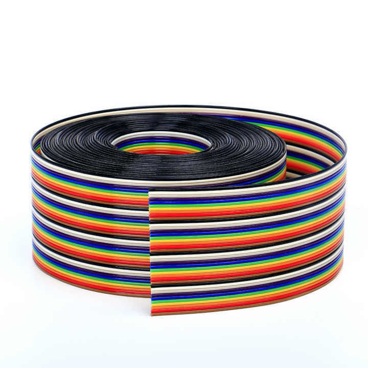 UL2651 28AWG 1,27 mm d'envergure 10 épingles 12 épingles Rainbow Ribbon Harness Cable plat pour l'industrie