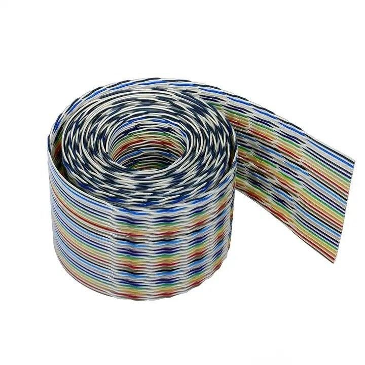 UL2651 28AWG 1,27 mm d'envergure 10 épingles 12 épingles Rainbow Ribbon Harness Cable plat pour l'industrie