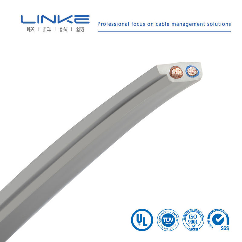 Câble d'alimentation flexible en caoutchouc pour semi-conducteurs à 2 conducteurs plats avec cuivre étamé et isolation en PVC pour applications 300V