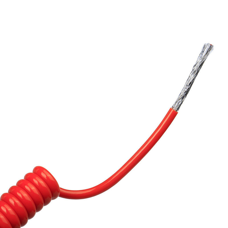 US TPU/PUR/PU câble à ressort en spirale avec conducteur en cuivre nu à forte élasticité