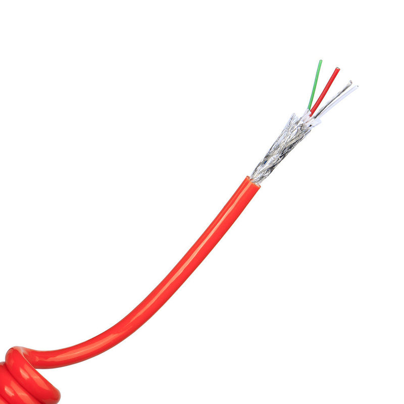 US TPU/PUR/PU câble à ressort en spirale avec conducteur en cuivre nu à forte élasticité