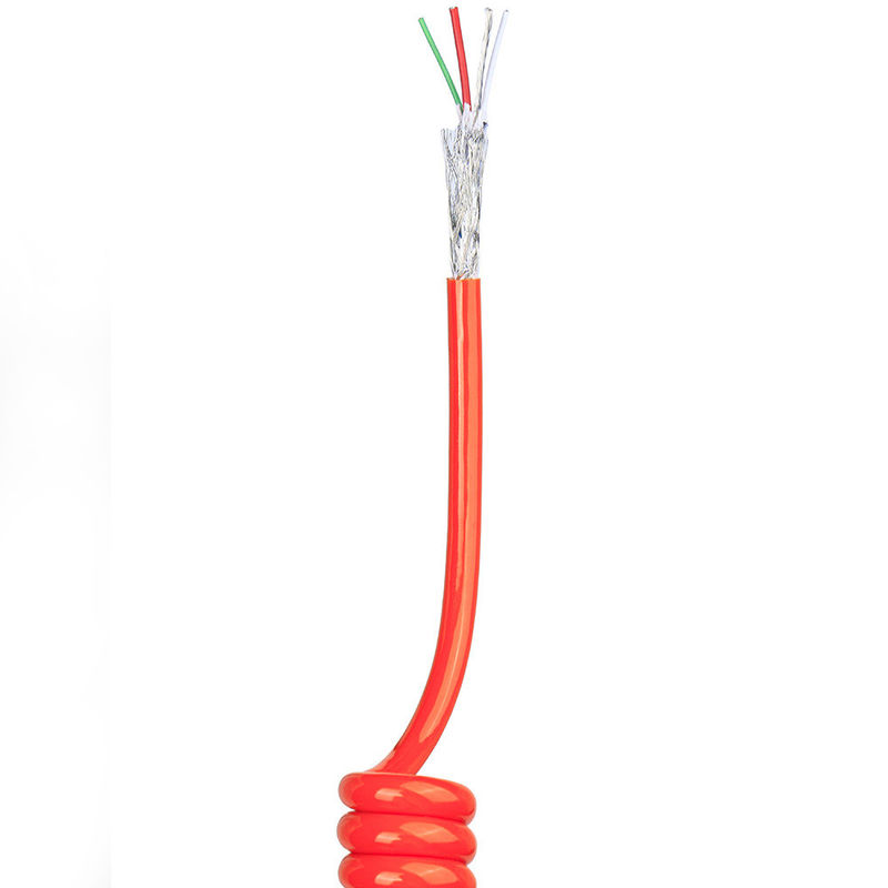 US TPU/PUR/PU câble à ressort en spirale avec conducteur en cuivre nu à forte élasticité