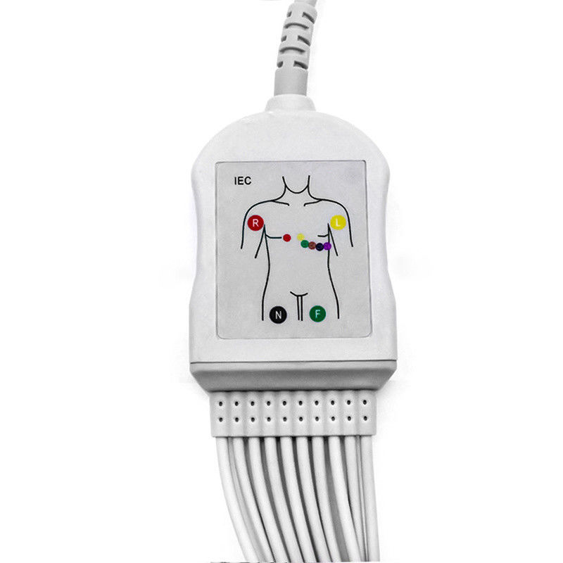 Cable ECG médical certifié ISO 13485 avec matériau de gaine personnalisé et plusieurs conduites