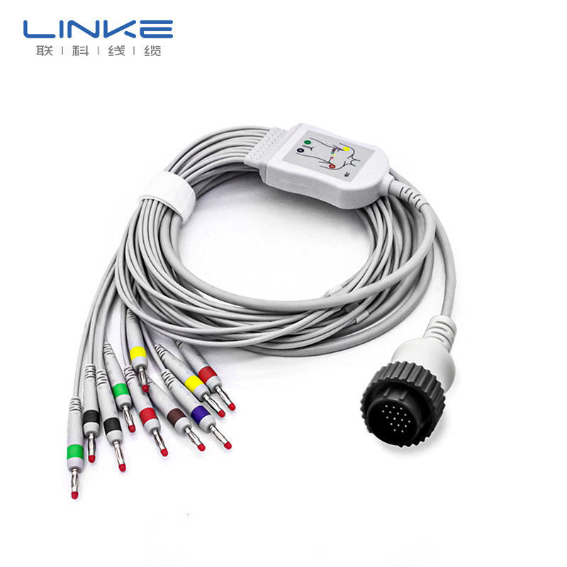 Cable électrocardiogramme électrocardiogramme en cuivre en ferraille à plusieurs conduits pour la surveillance médicale du signal haute tension