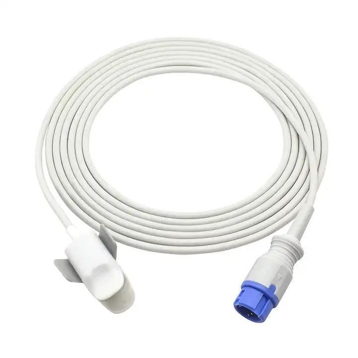 Cable d'adaptateur SpO2 médical réutilisable avec noyau de cuivre en conserve pour applications haute tension