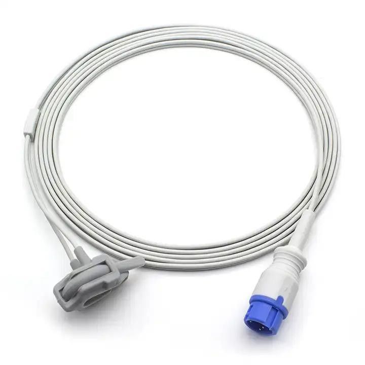 Cable d'adaptateur SpO2 médical réutilisable avec noyau de cuivre en conserve pour applications haute tension