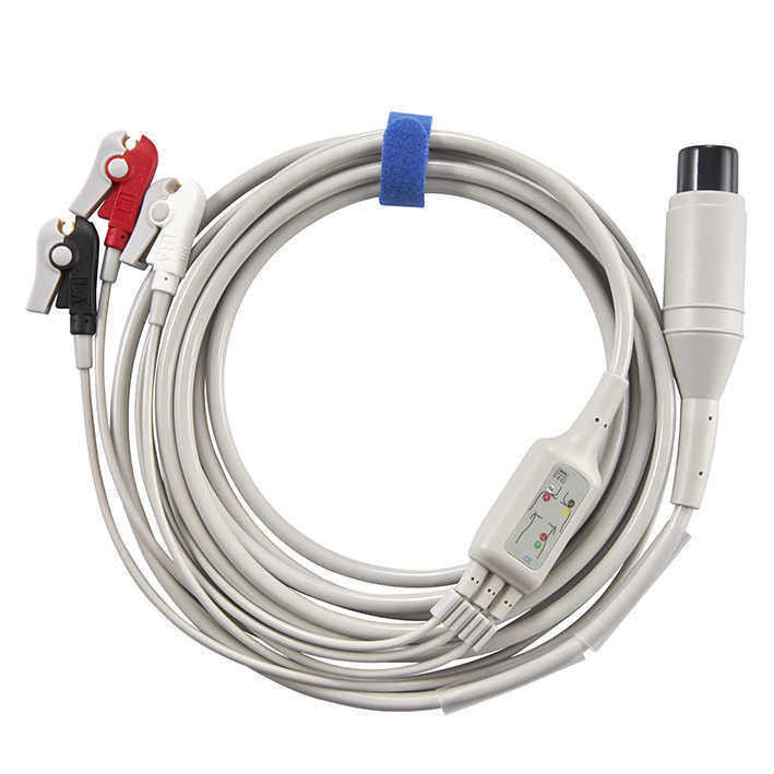 Matériau d'isolation TPU 3/5 Cable ECG plomb pour le patient Rainbow Fil de moniteur pour les équipements de diagnostic in vitro
