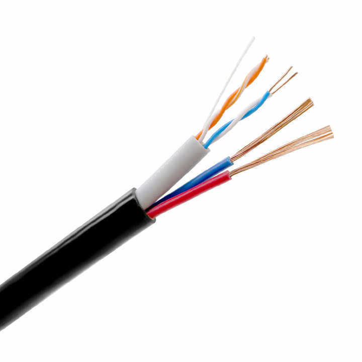 Câble hybride fibre optique auto-portant FRP de 1 à 24 coeurs avec cuivre étamé pour transmission à haut débit