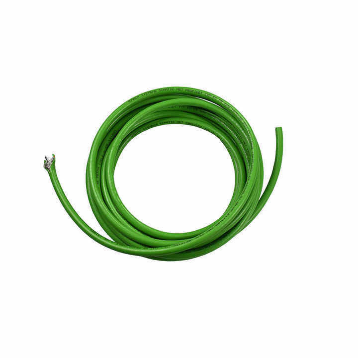 Matériau de conducteur de cuivre / en conserve de cuivre personnalisé Jacket vert PUR Canbus câble de bus industriel avec forme de fil rond