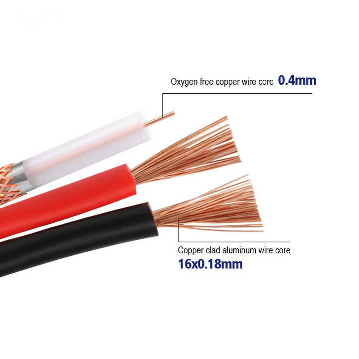 Cable coaxial en cuivre nu de 750 mm de longueur 100 mètres Rg174 Cable avec jaquette en PVC à courant de 300 V