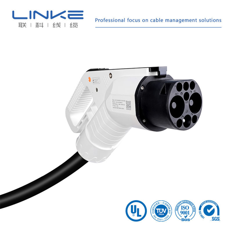 Cable de chargeur de véhicule électrique noir de type 2 à type 2 32A 11kw 3 phases avec jaquette en silicone