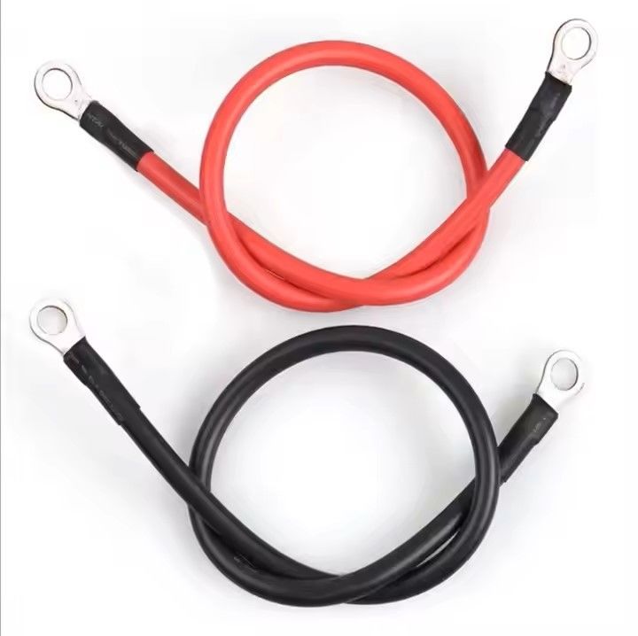 Cable de batterie personnalisé AWG noir de calibre 2 fil de cuivre pour l'énergie solaire, marine, onduleur