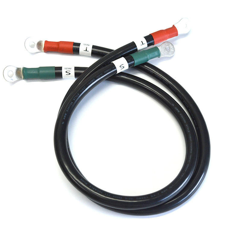 Cable de batterie personnalisé AWG noir de calibre 2 fil de cuivre pour l'énergie solaire, marine, onduleur