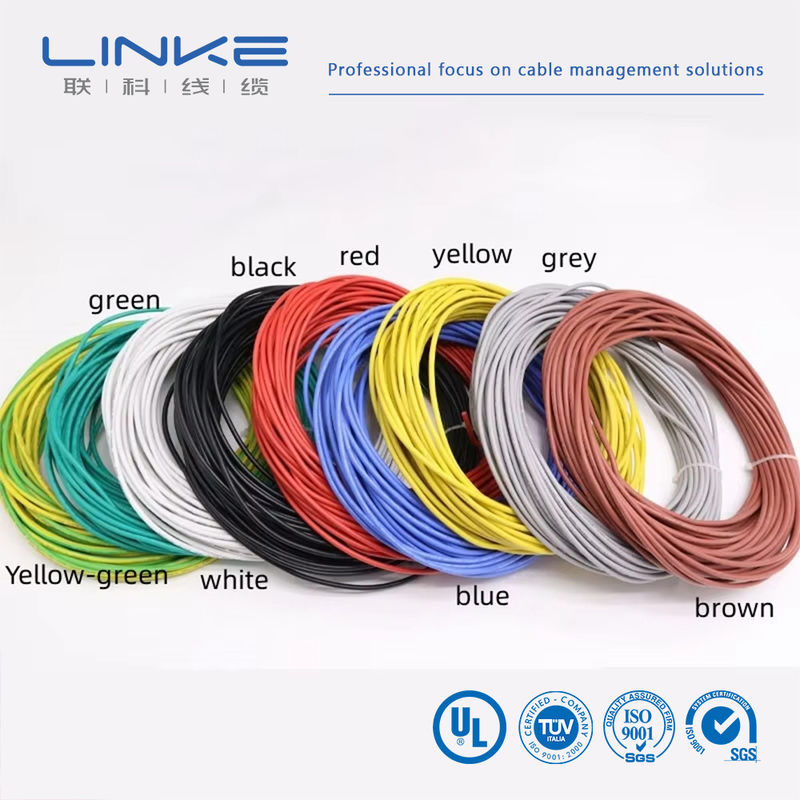 UL3135 Fil de caoutchouc de silicone 30 28 26 24 22 20 18 16 14 12 10 AWG Cable d'éclairage de lampe à LED en cuivre souple isolé