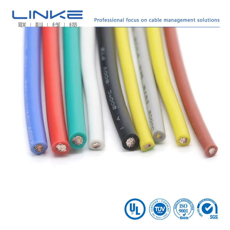 UL3135 Fil de caoutchouc de silicone 30 28 26 24 22 20 18 16 14 12 10 AWG Cable d'éclairage de lampe à LED en cuivre souple isolé