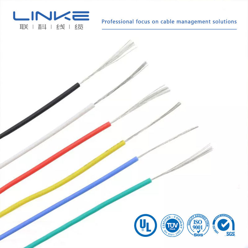 UL3135 Fil de caoutchouc de silicone 30 28 26 24 22 20 18 16 14 12 10 AWG Cable d'éclairage de lampe à LED en cuivre souple isolé