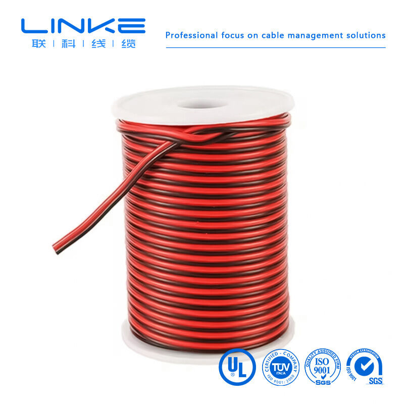 2468 VW-1 80°C 300V 22AWGx2C Fil plat UL2468 Câble haut-parleur PVC 2 conducteurs