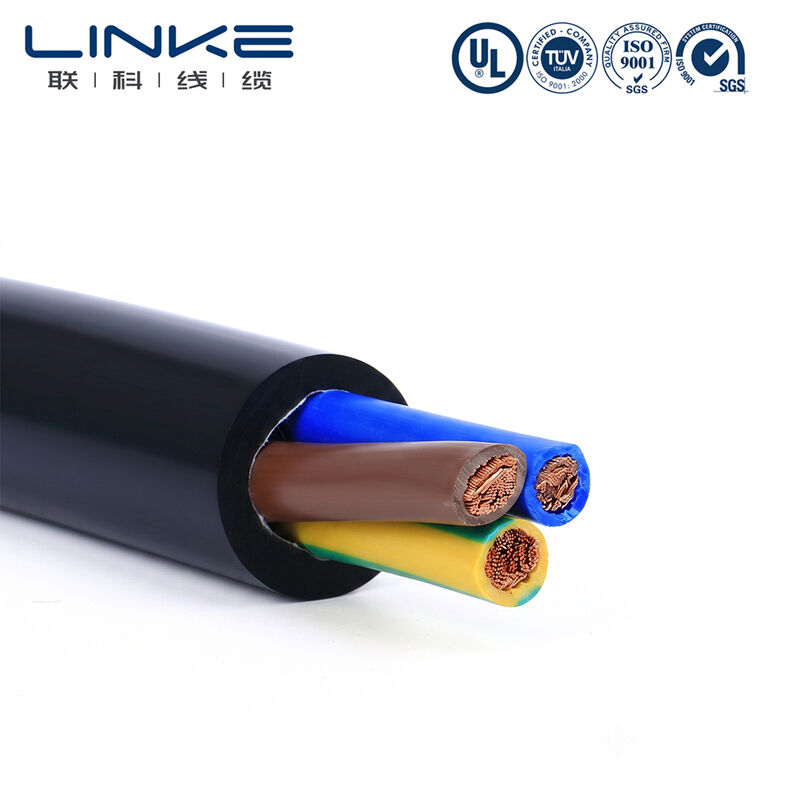 Câble d'alimentation flexible H05VV-F 3 conducteurs 6mm, conducteur en cuivre multibrins, fil électrique multiconducteur gainé PVC