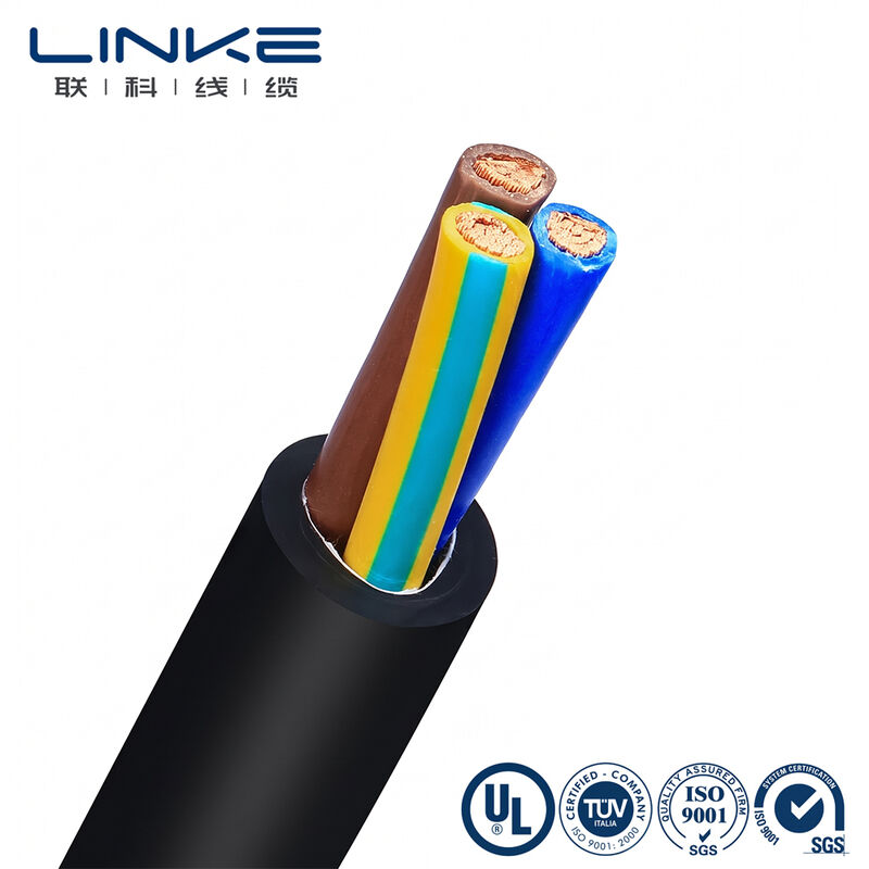 Câble d'alimentation flexible H05VV-F 3 conducteurs 6mm, conducteur en cuivre multibrins, fil électrique multiconducteur gainé PVC
