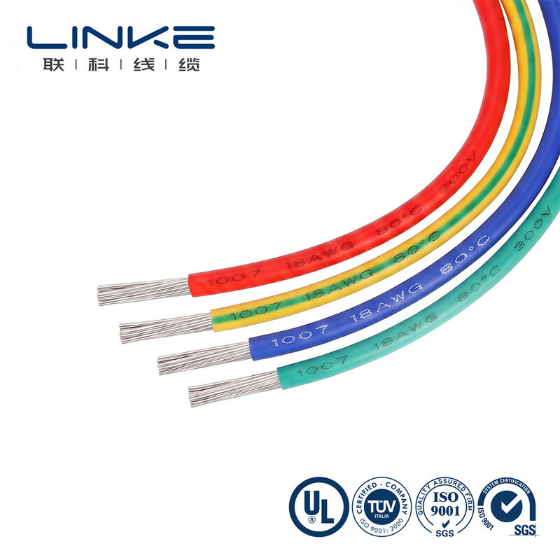 Fil de connexion électronique UL1007 avec conducteur en cuivre étamé, tension nominale de 300V et gaine en PVC personnalisable